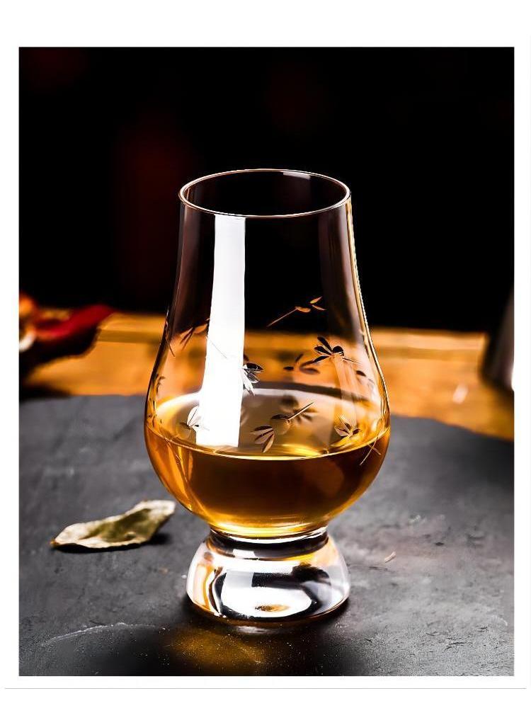 الأزرق جي دبليو كأس ويسكي، مجموعة من 6 كؤوس تذوق على شكل زهرة التوليب شفافة - Image 2